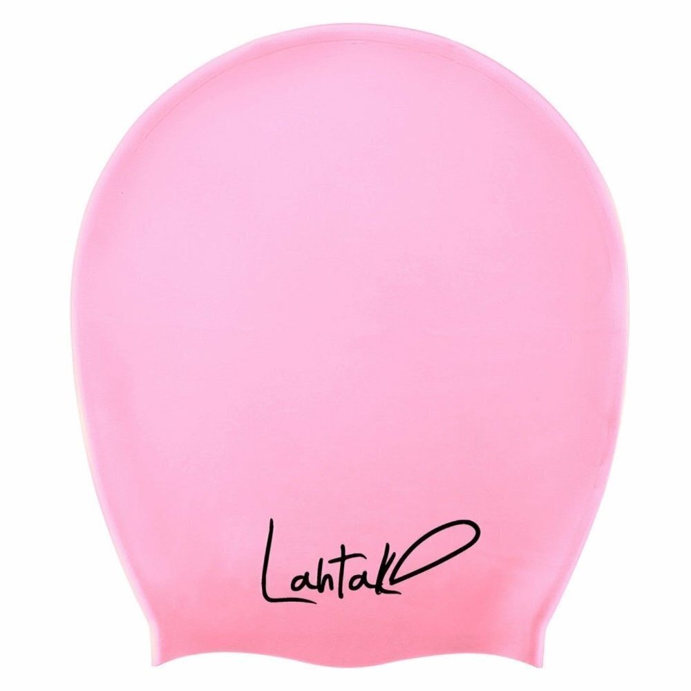 Rose colored swimming cap for long hair